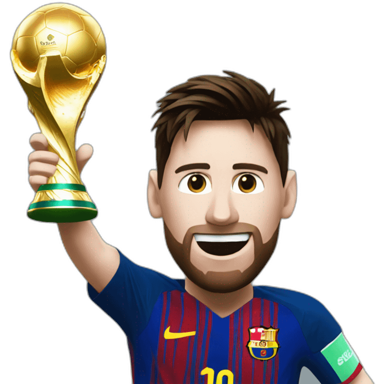 messi with the world cup emoji