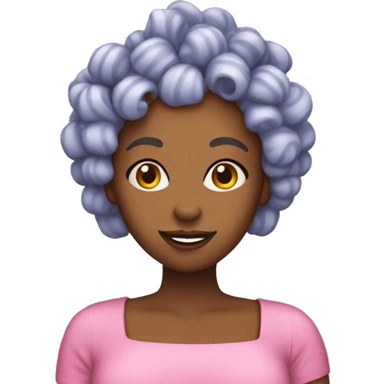 woman in curlers emoji