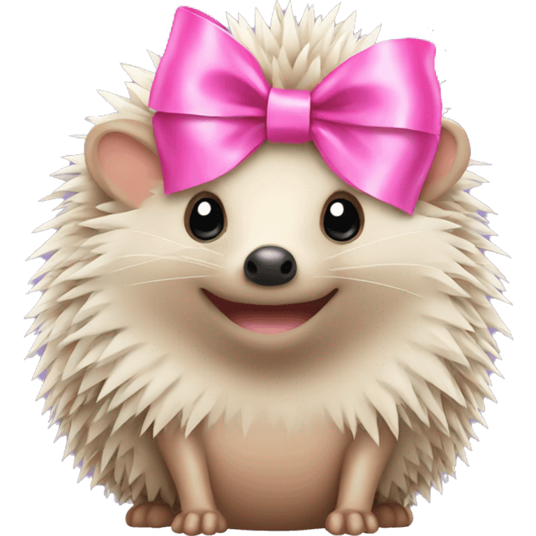 hedgehog with a pink bow emoji