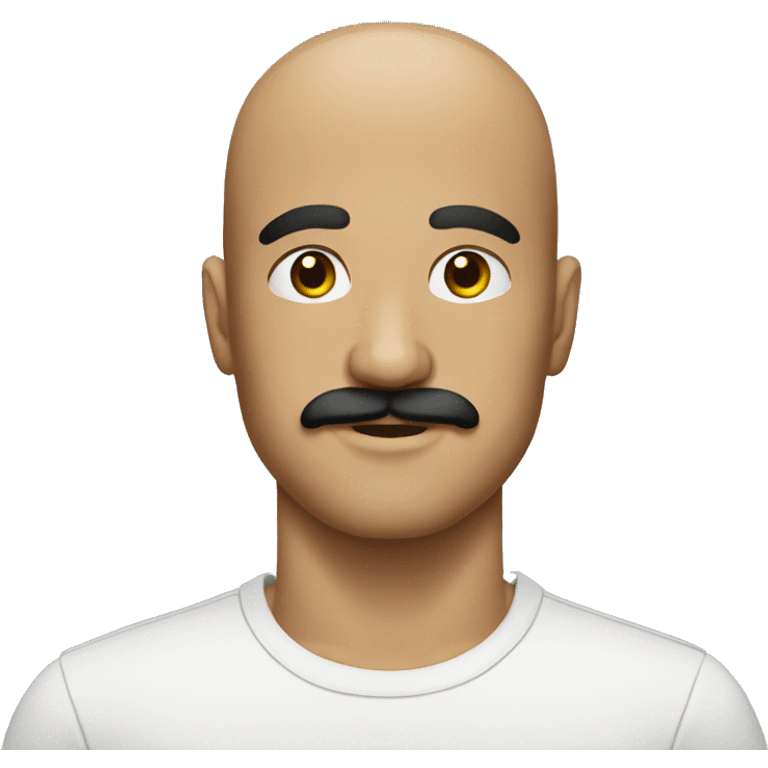 bald man with a black moustach in his 20s emoji