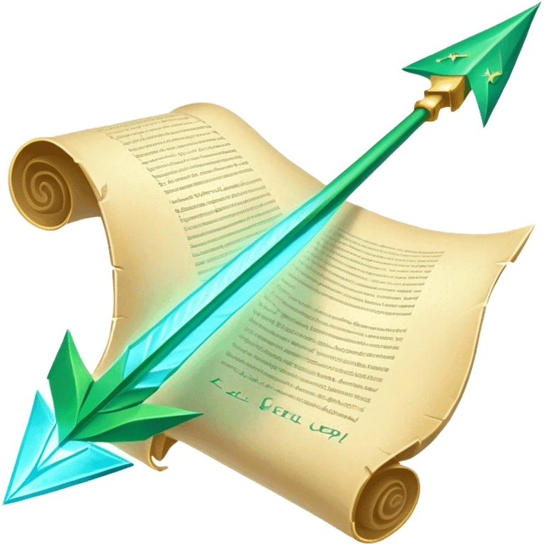 A magical scroll with glowing edges, partially unfurled, has a big green arrow pointing upwards with the words "level up"
Sparkles or light effects around the edges
Color scheme: Parchment yellow with ethereal blue glow emoji