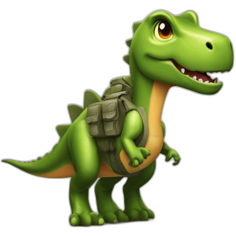 Modifica el emoji de dinosaurio Apple y ponle un chaleco antibalas táctico militar  emoji