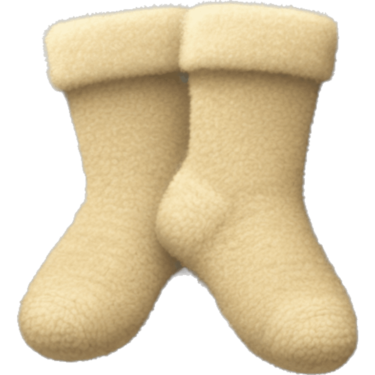 pair of beige fuzzy socks emoji