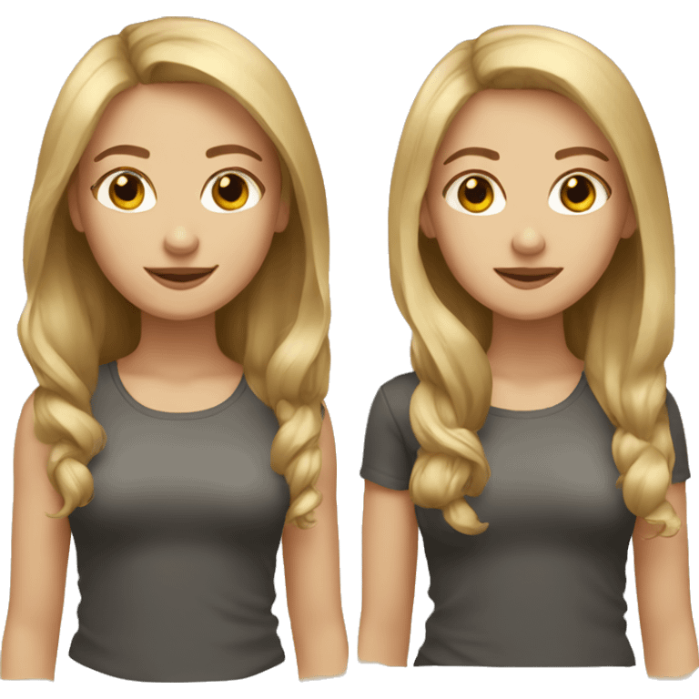 Brown and blonde hair girl  emoji