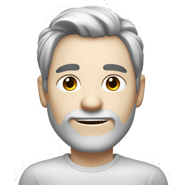 male,with real white skin,gray-white gradient hair,Sharp teeth, black eyes,disheveled medium hair emoji