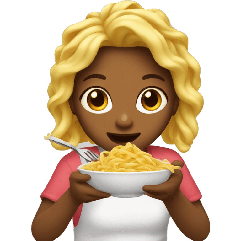 Girl eating pasta  emoji