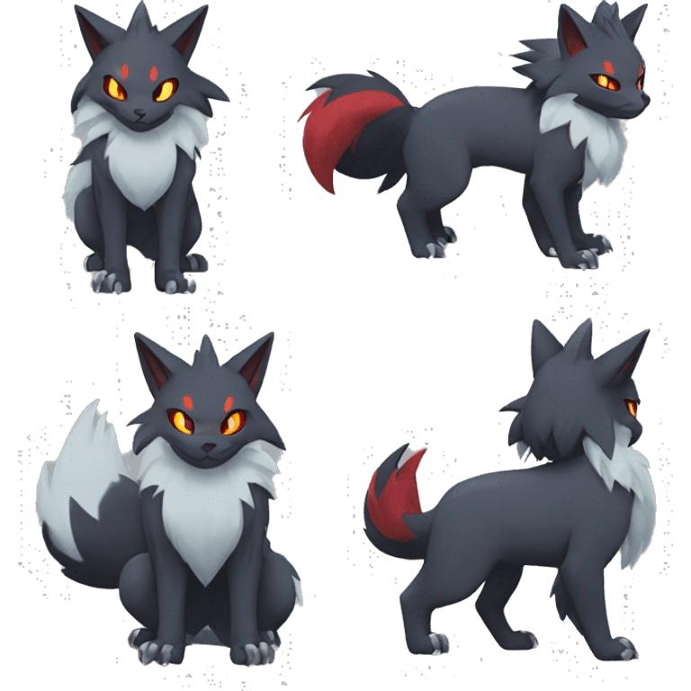 Torracat-Zoroark-Mightyena-Zorua full body emoji