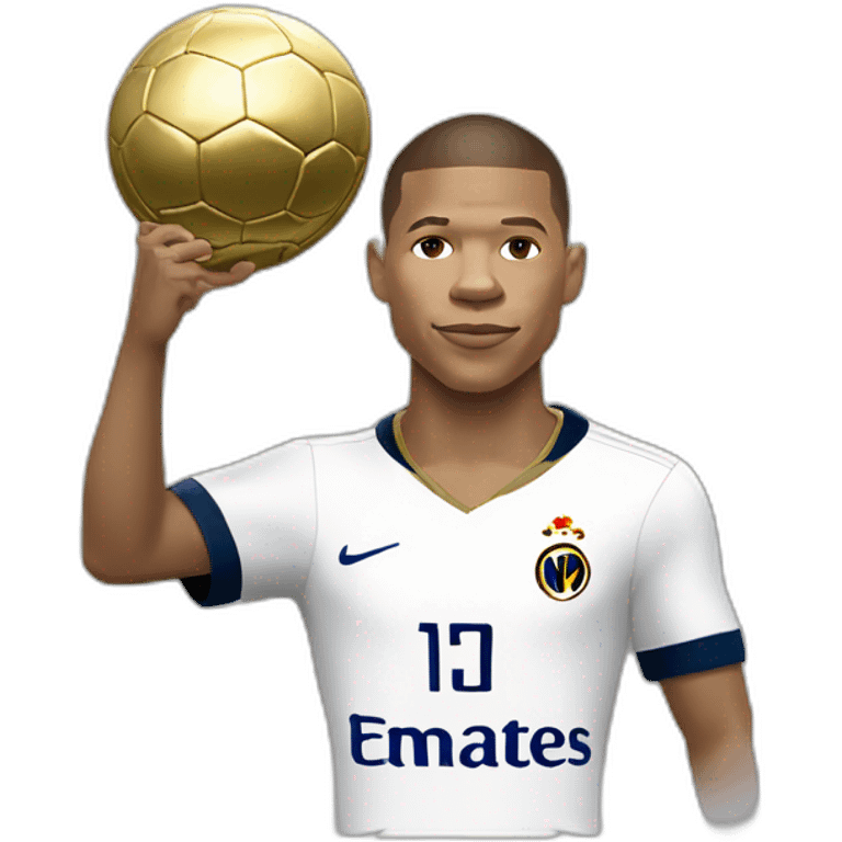 Mbappé avec le ballon d’or emoji