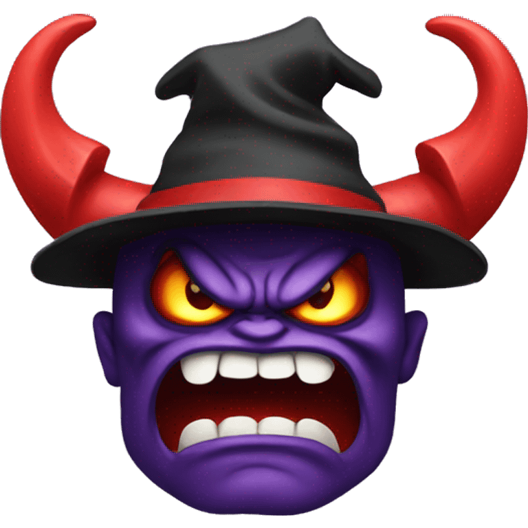 demon angry with hat emoji