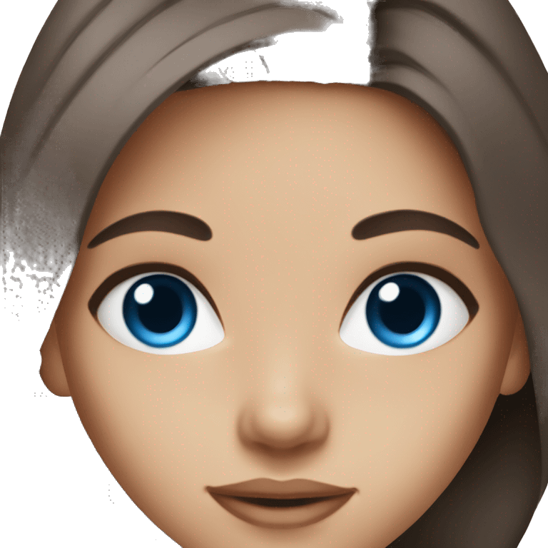 Brunette girl with blue eyes make Skincare care emoji