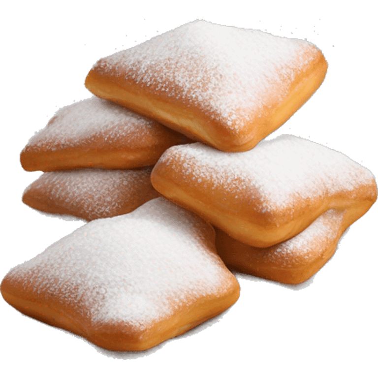 Beignets sprinkled with powdered sugar emoji