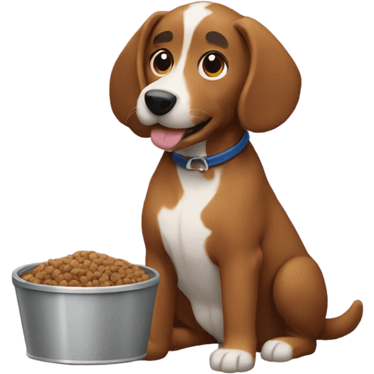 Dog eating kibble emoji