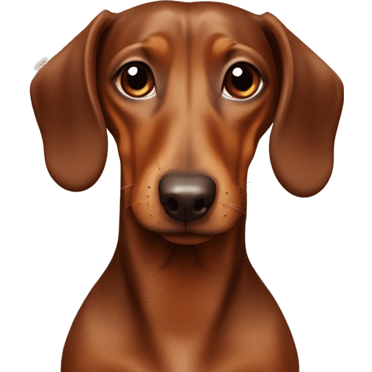 Brown dachshund A little over weight and a bump on the ear emoji