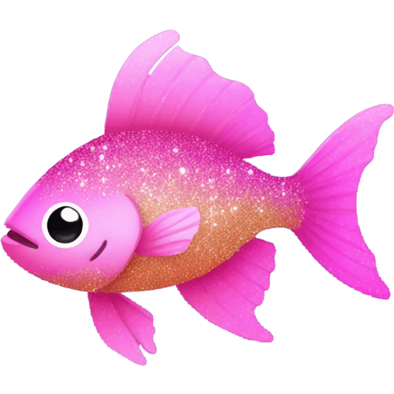 Pink ombre fish with glitter emoji