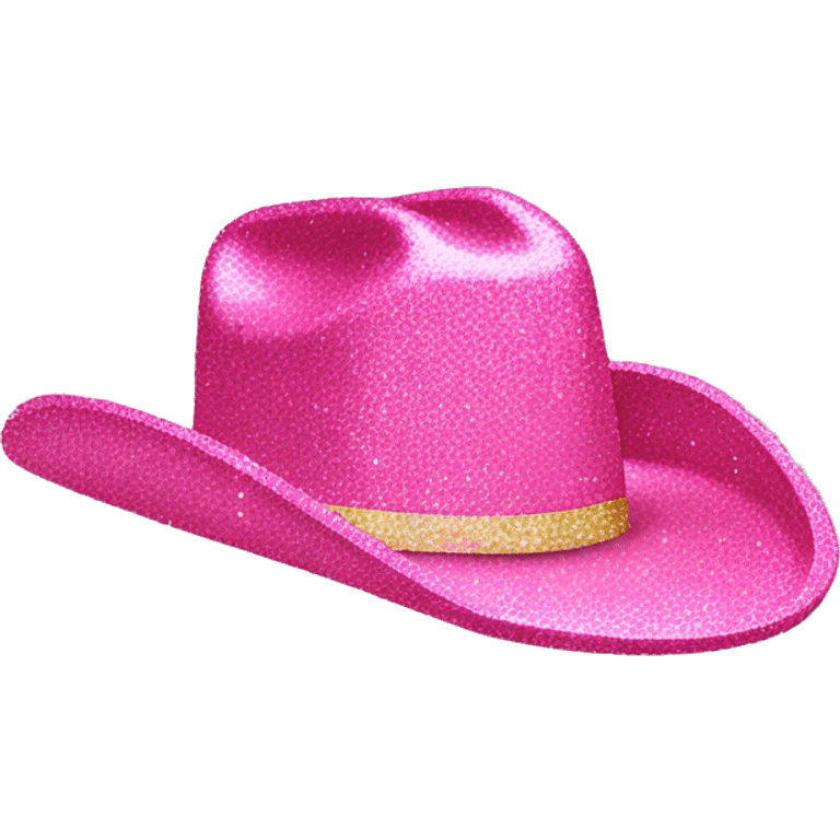 pink cowboy hat with glitter emoji