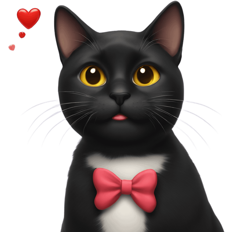 Black cat blowing kiss emoji