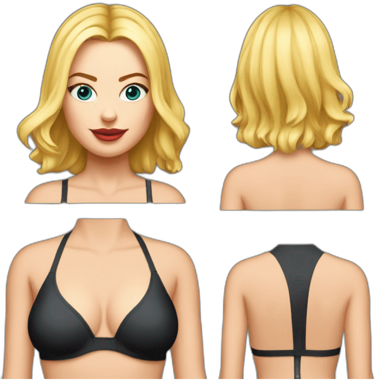 Full body Margot Robbie in swimsuit emoji