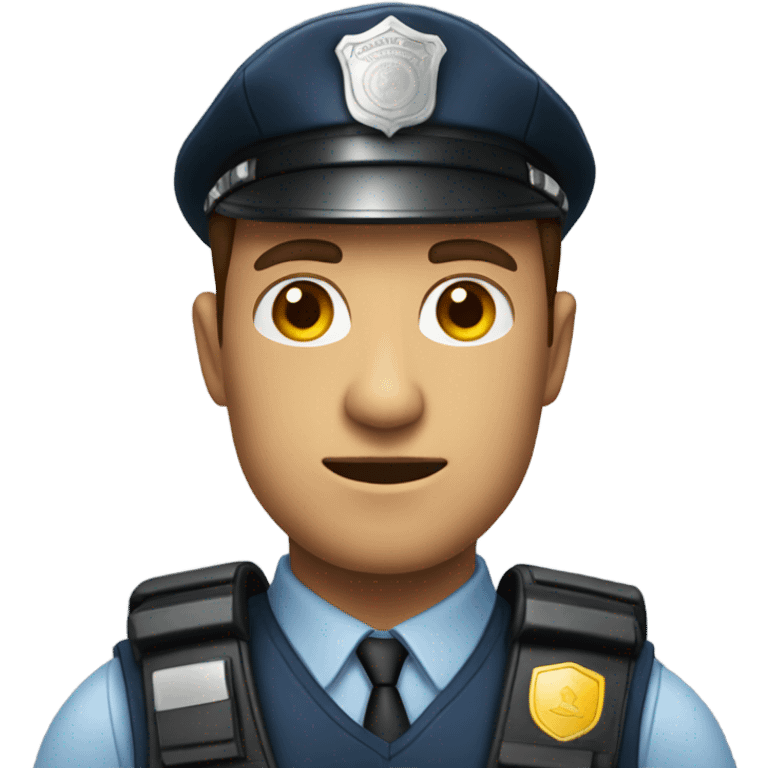 man standing with police vest emoji