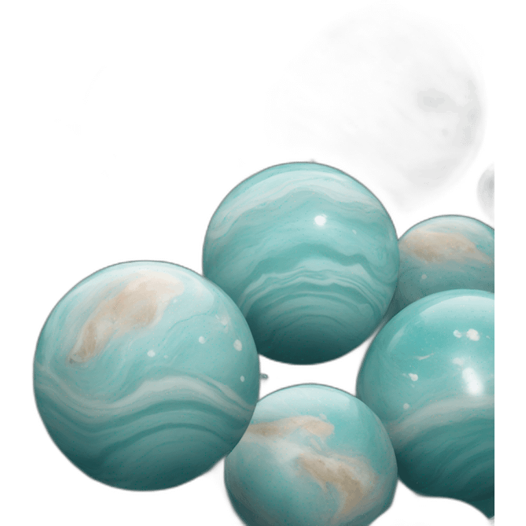 a marble that looks like the planet neptune emoji