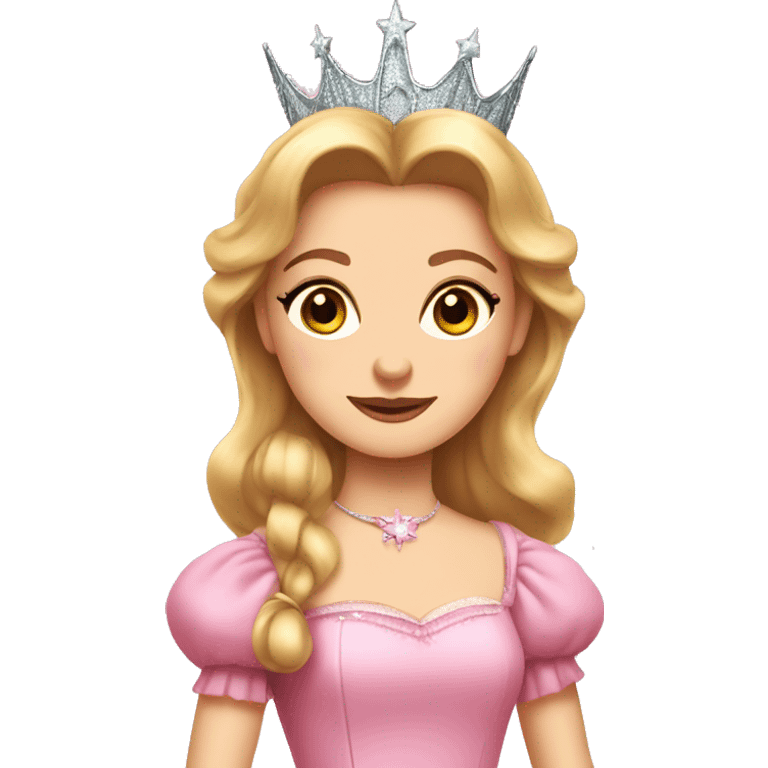 Glinda from the wizard of oz in a pink dress emoji