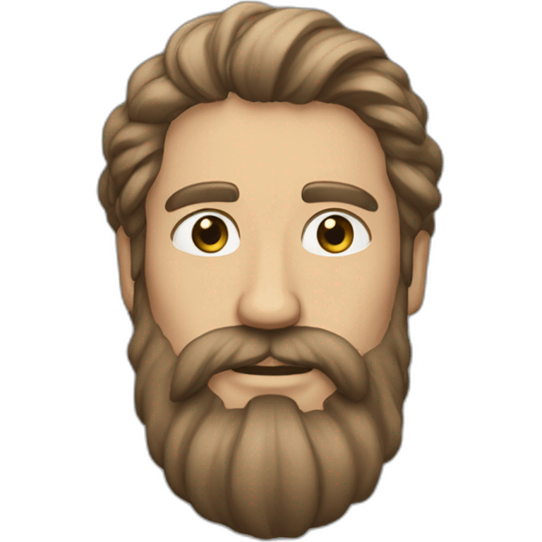 Man with beaultiful hair, beard, a kit bit strong emoji