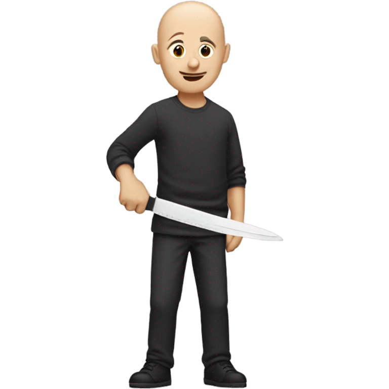 bald guy holding a knife emoji