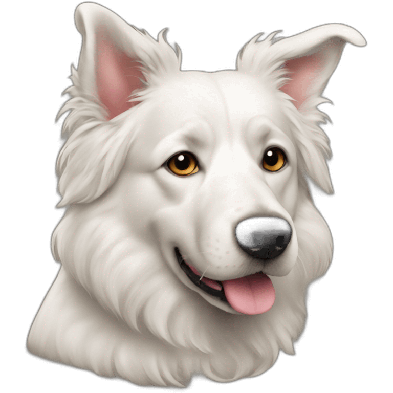 old english shepperd white dog emoji