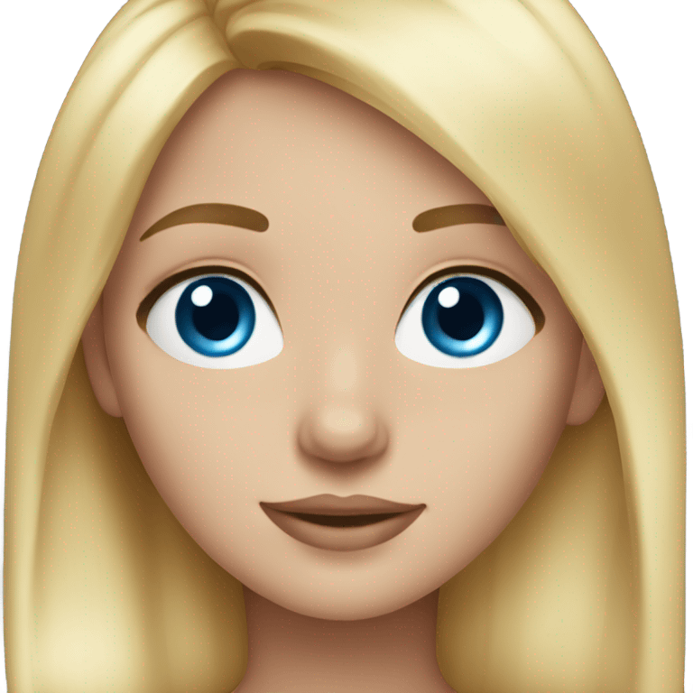 A girl with long blonde hair blue eyes and long eyelashes  emoji