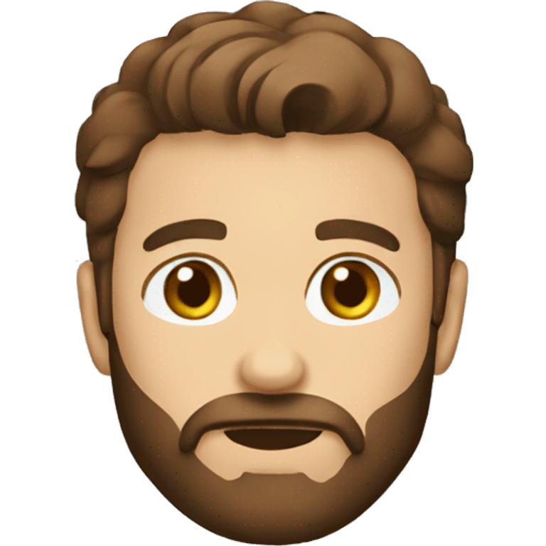 Construction man brown hair beard long face emoji