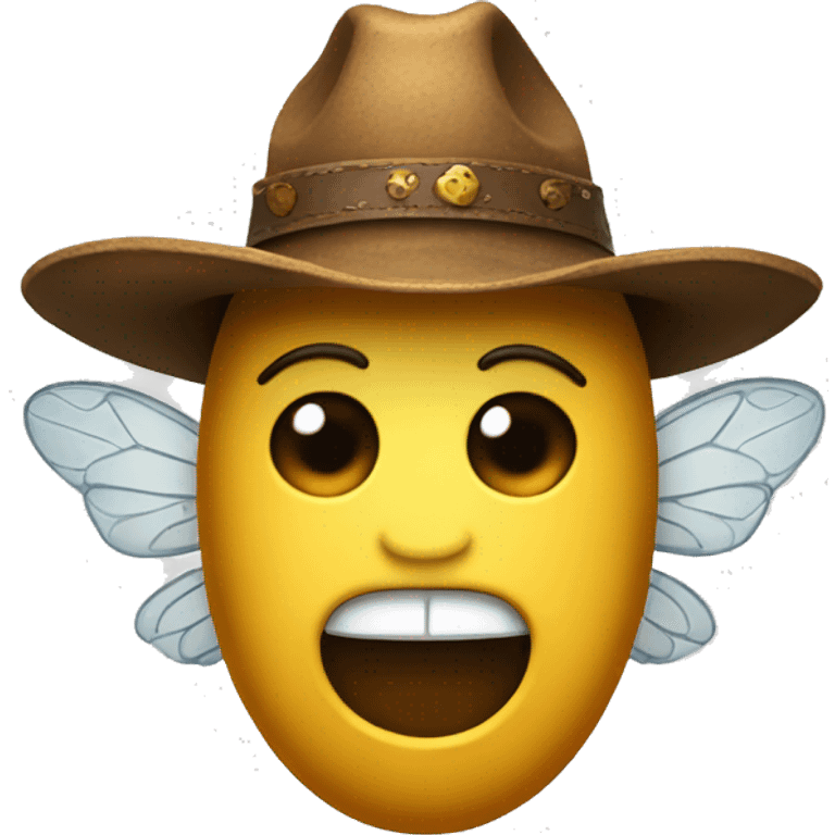 Bee with a cowboy hat emoji