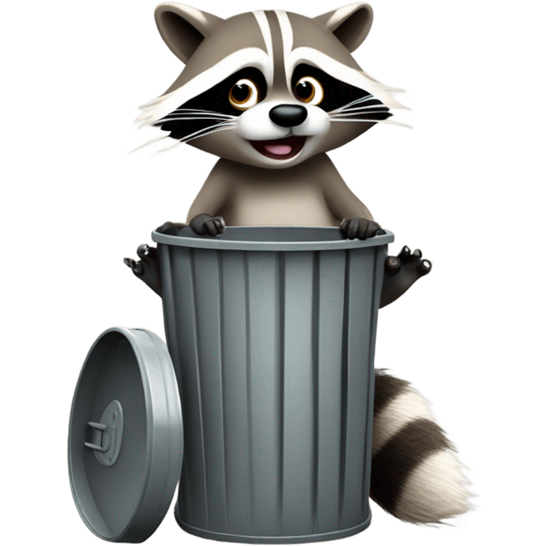 Raccoon going through trash emoji