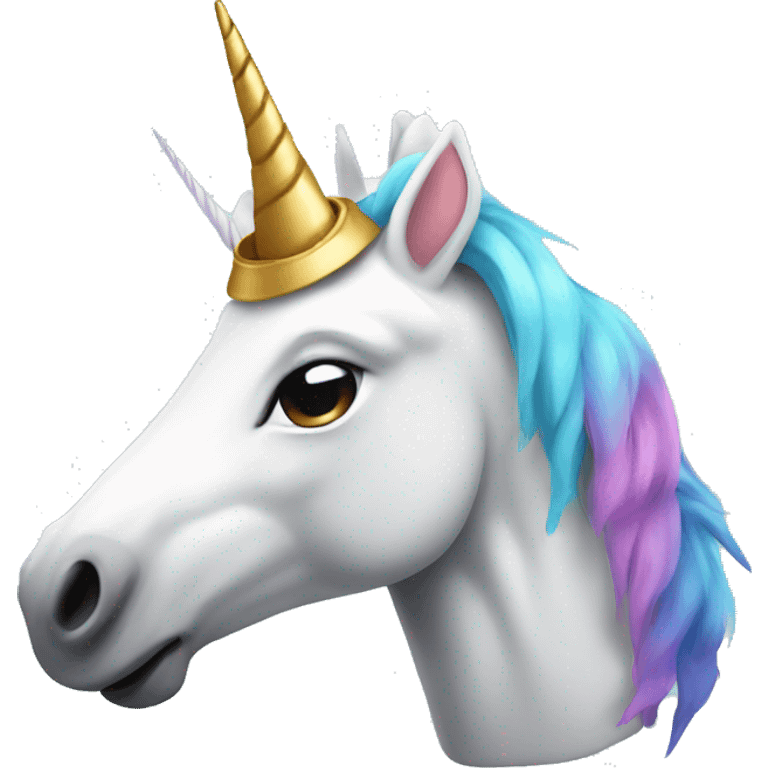 unicorn head wearing a cap emoji