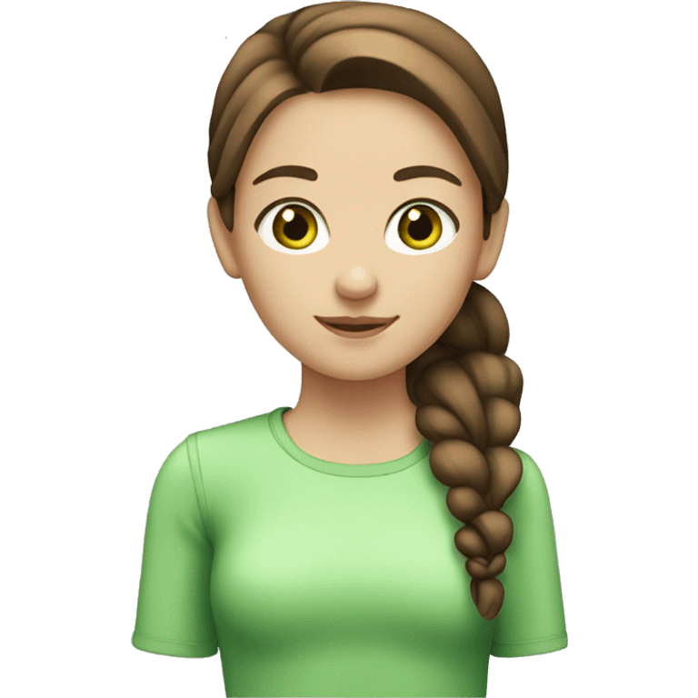 Girl with brown hair green eyes and ponytail emoji