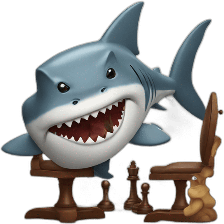 Shark playing chess emoji