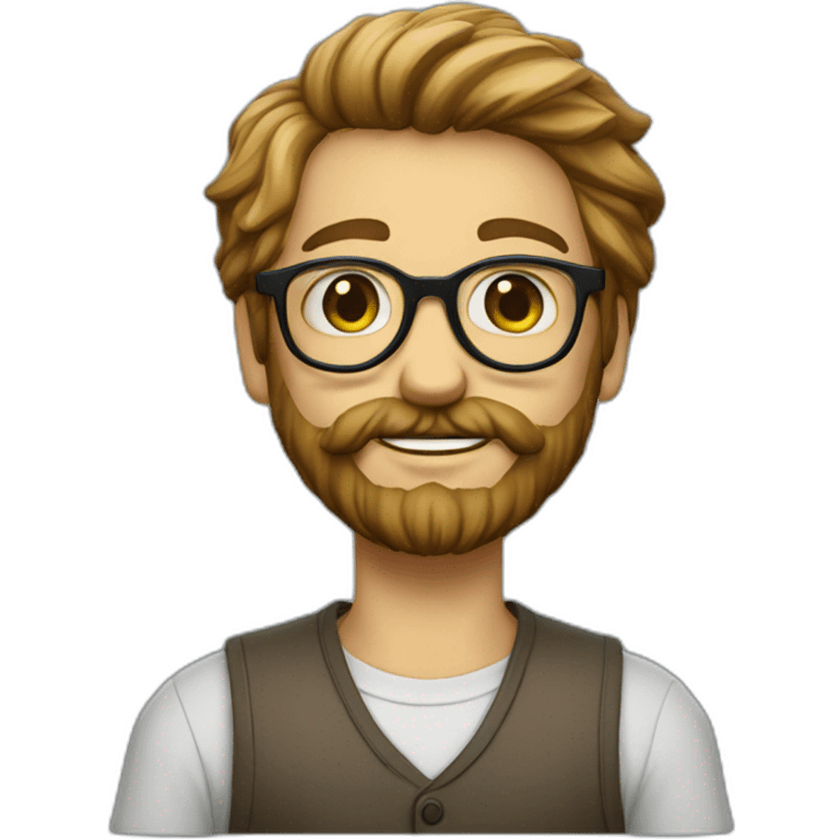 petit homme barbu a lunette emoji