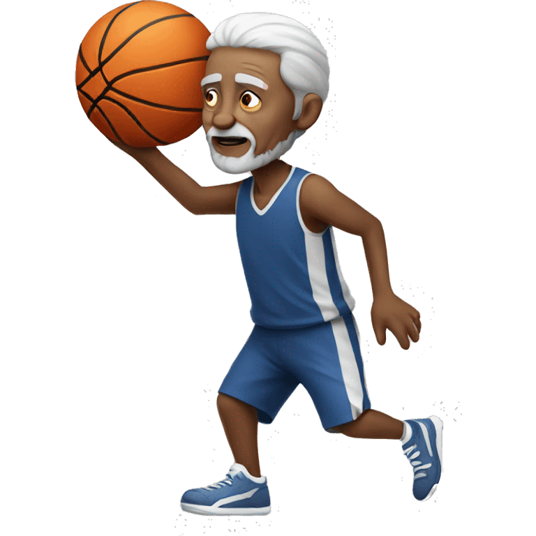 Old white person playing basketball emoji