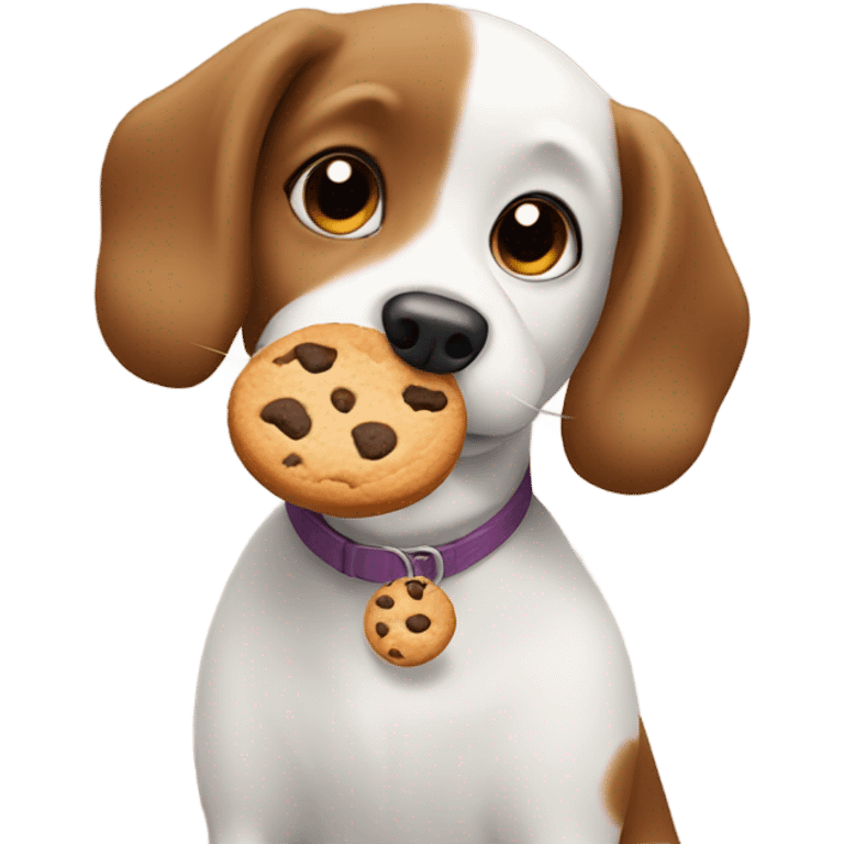 dog eating a cookie emoji