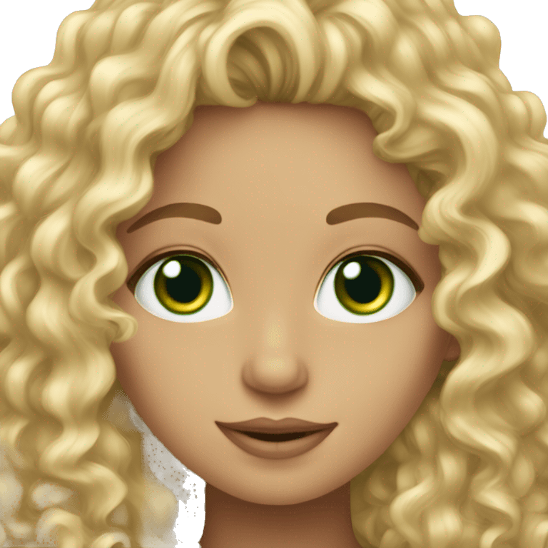 Girl named Elissa curly blonde hair green eyes emoji