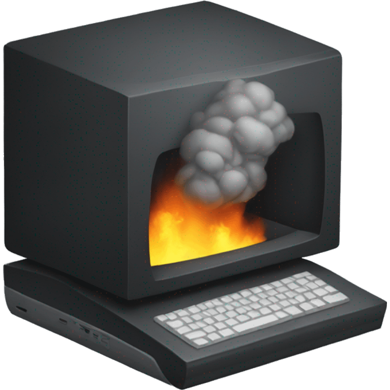 a lump of coal using a burning computer emoji