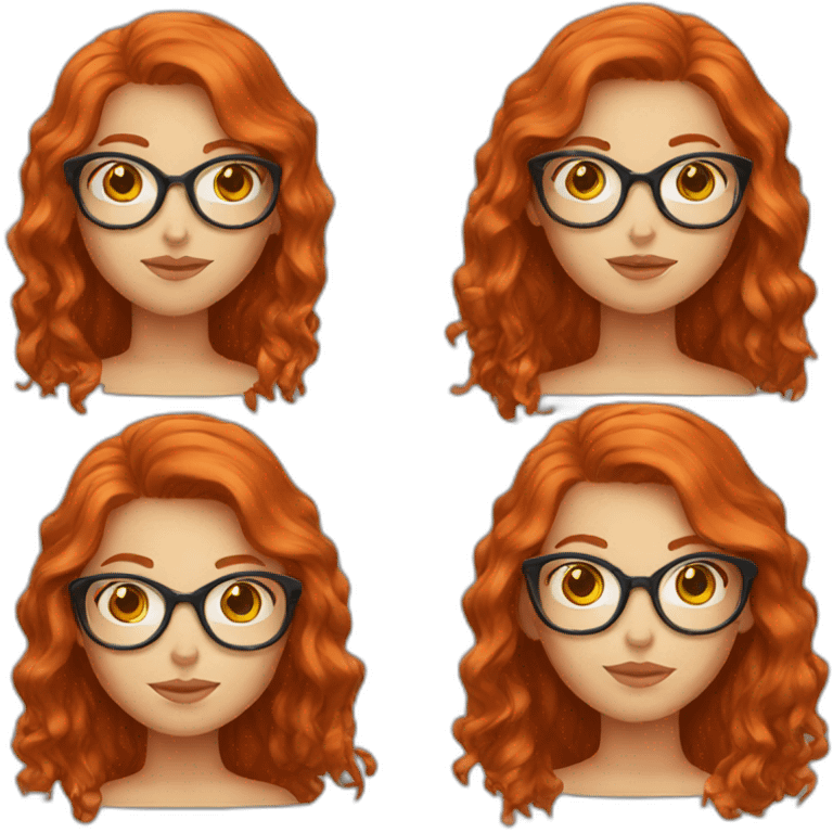 redhead glasses girl emoji