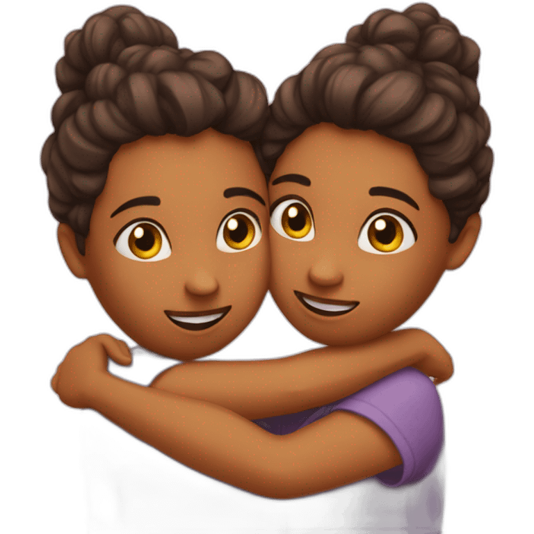 Two bestie hugging emoji