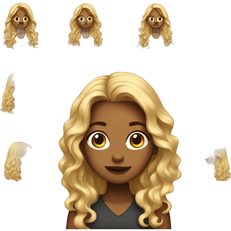 Girl with long wavy hair emoji