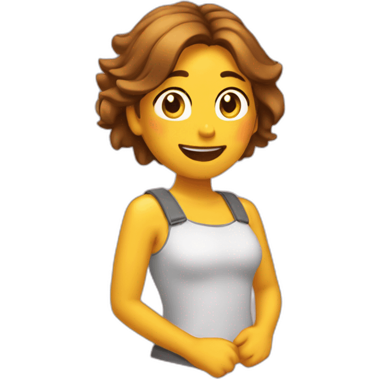 Chica haciendo pestañas emoji