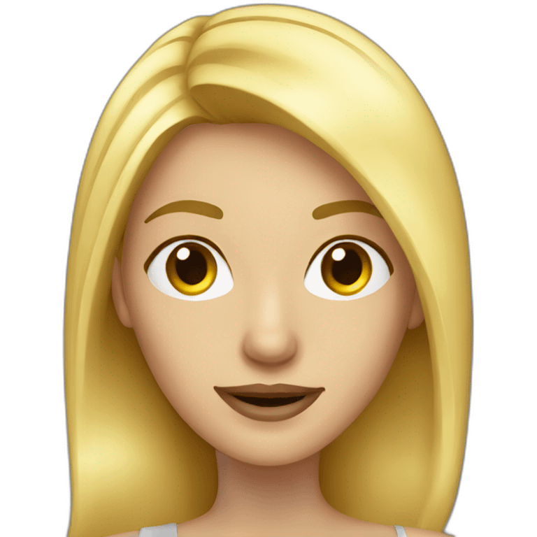 Blonde woman taking a selfie from the front  emoji