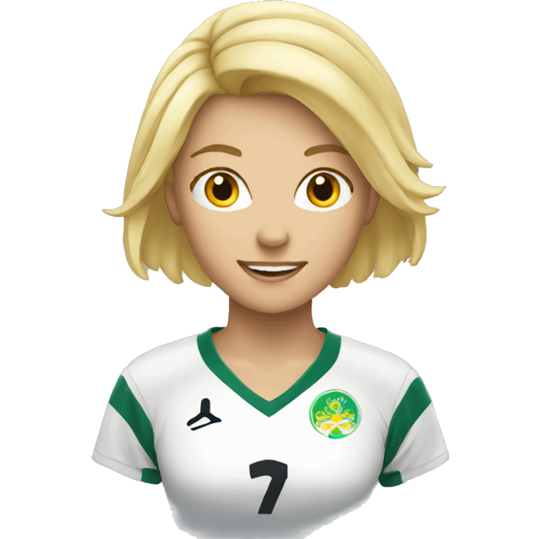 blond women with soccer  emoji