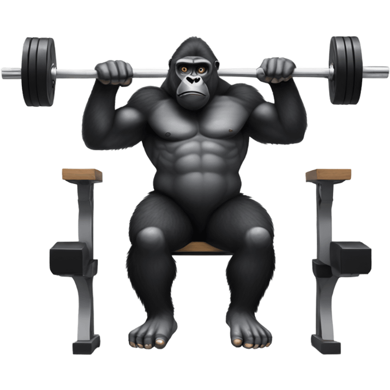 Gorilla on a bench press emoji