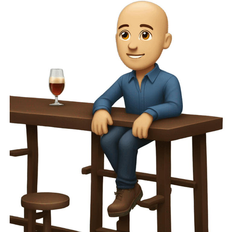 bald guy sitting at a bar emoji