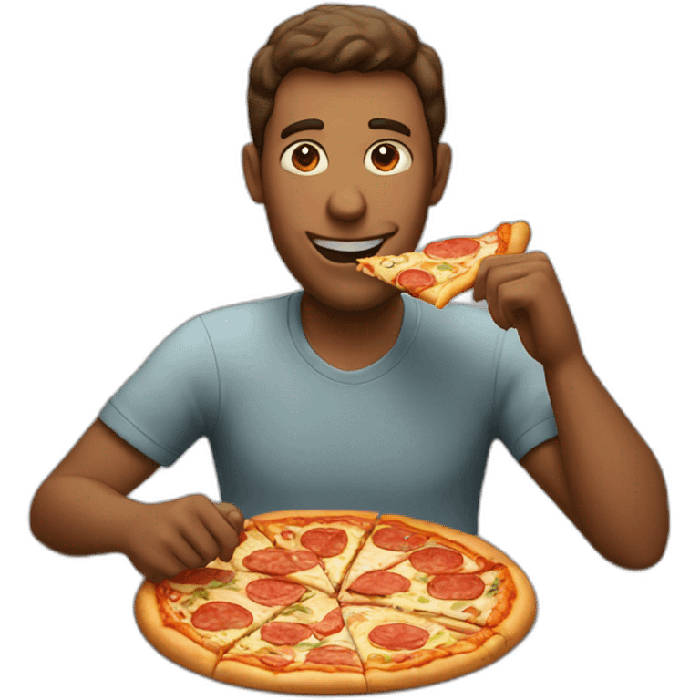 man eating pizza emoji