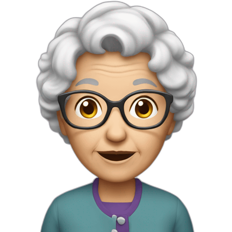 Granny with love emoji