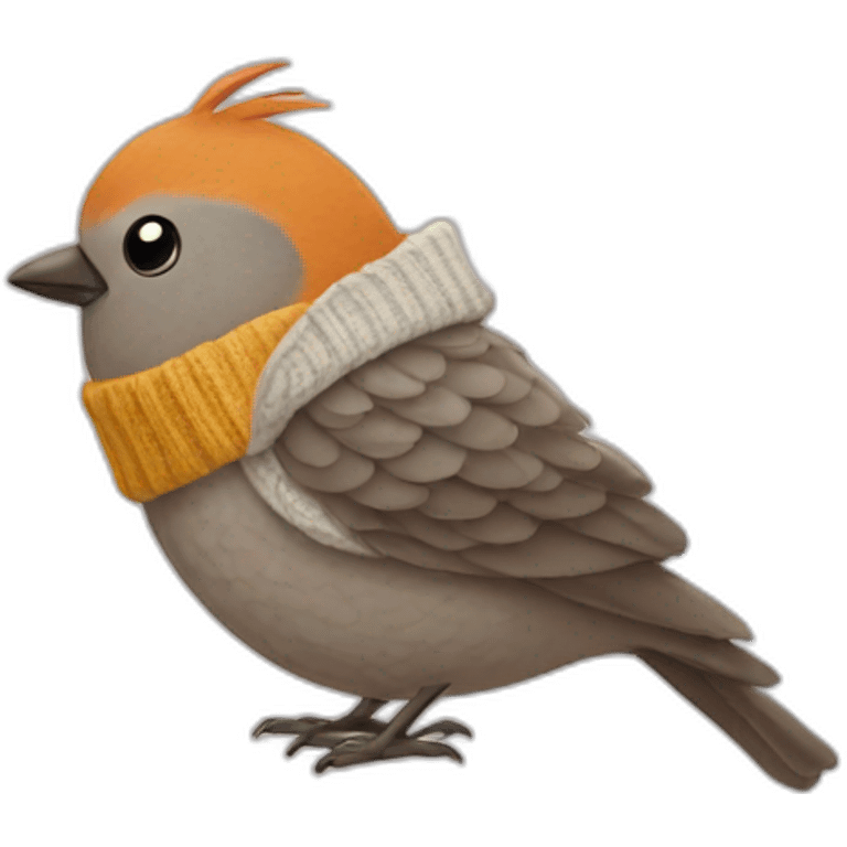 bird wearing a sweater emoji